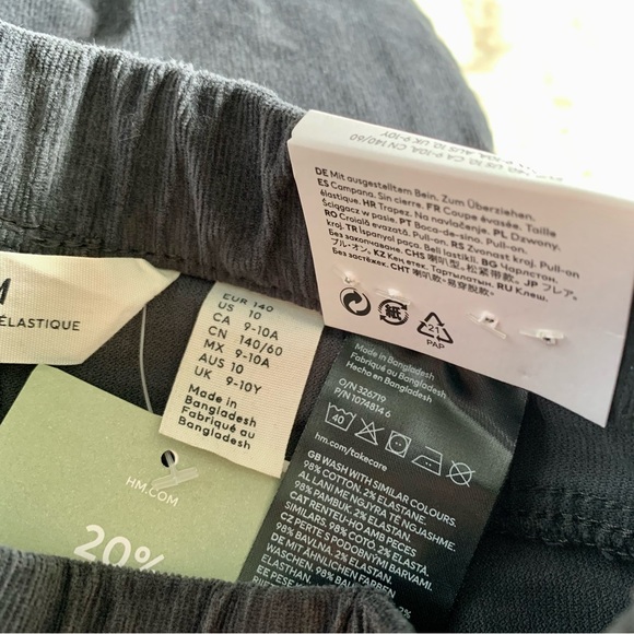 H&M Dark Gray Corduroy Flare Leg Pants•NWT•9/10 - Picture 5 of 5